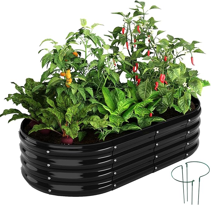 Galvanized Metal Planter Raised Garden Bed Kit by ZFHgarden