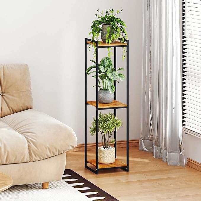 3-Tier Plant Stand Indoor, Rustic Brown - Image 5