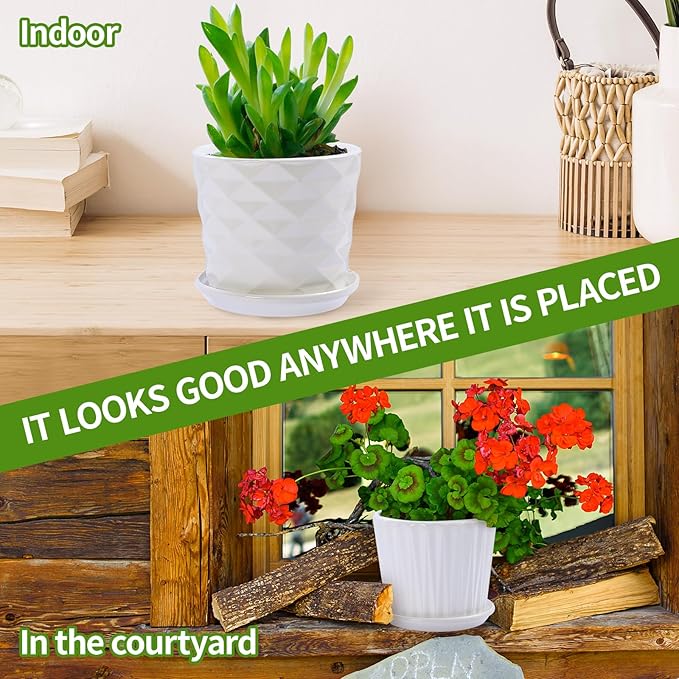 Plant Pots - 5.5 Inch Cylinder Ceramic Planters - Image 4
