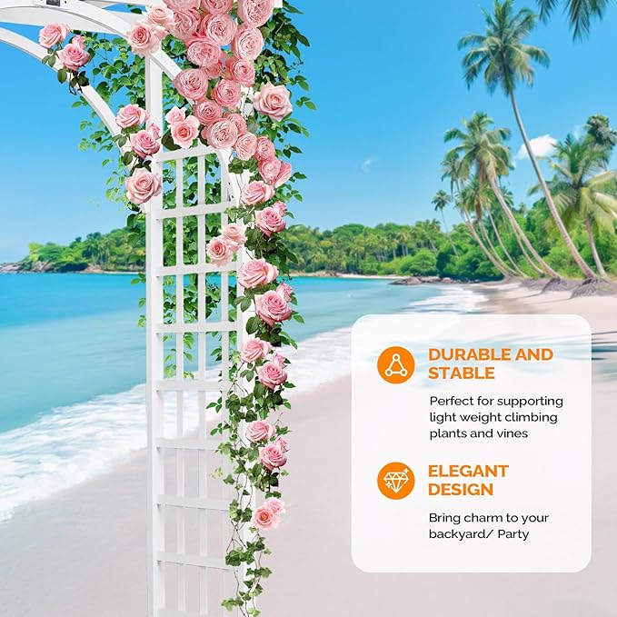 VINGLI 85in Wooden Arbor, Wedding Arch - Image 5