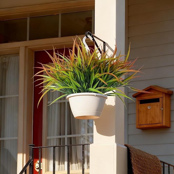 Ivydale 12Pcs Artificial Plants Outdoor Fake Plastic Grass Spring Decor UV - Image 9