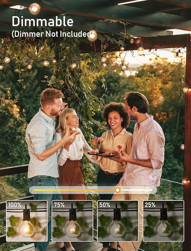 Outdoor String Light 55Feet G40 Globe Patio Lights - Image 3
