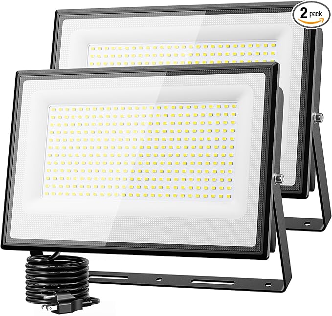 Olafus 2 Pack 300W LED Flood Light Outdoor, Super Bright Outside Floodlights by Olafus