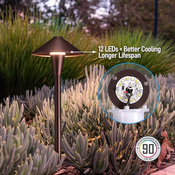 LEONLITE Update 5CCT Low Voltage Pathway Lights, LED Landscape Path Lights - Image 7