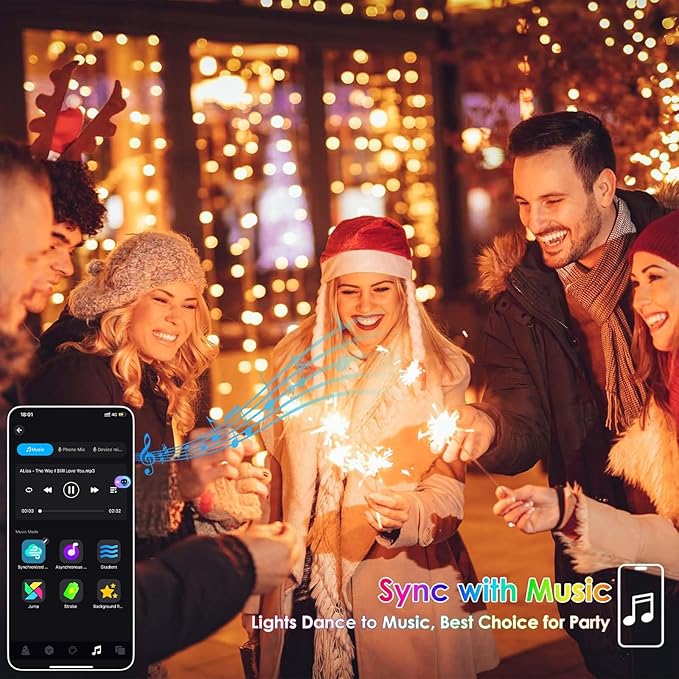 YIQU Smart Color Changing Christmas Lights, 66 FT 200 LED RGB String Lights - Image 6
