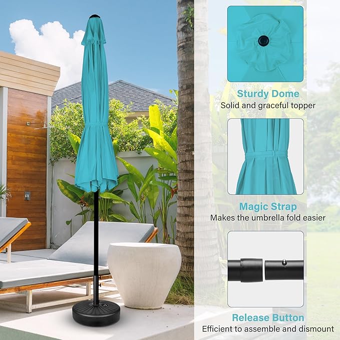Simple Deluxe 9' Patio Umbrella Outdoor Table Market Yard Umbrella - Image 4