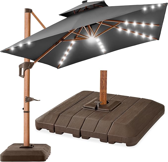Best Choice Products 10ft Square Cantilever Patio Umbrella w/Base Included by BestChoiceProducts