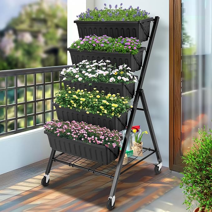 Homdox 5-Tier Vertical Garden Bed - 4FT Vertical Raised Bed with 5 Garden - Image 8