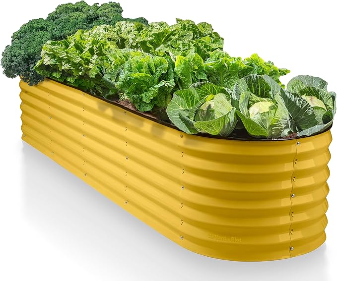 9-in-1 Galvanized Steel Raised Garden Bed // 8×2×1.5 ft Modular Planter by PlantPlot