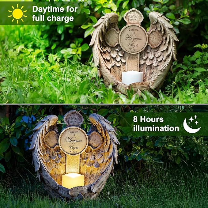 Solar Garden Angel Statue Light – Praying Guardian Angel Figurines - Image 5