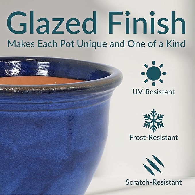 Sunnydaze Large Ceramic Plant Pot - Image 4