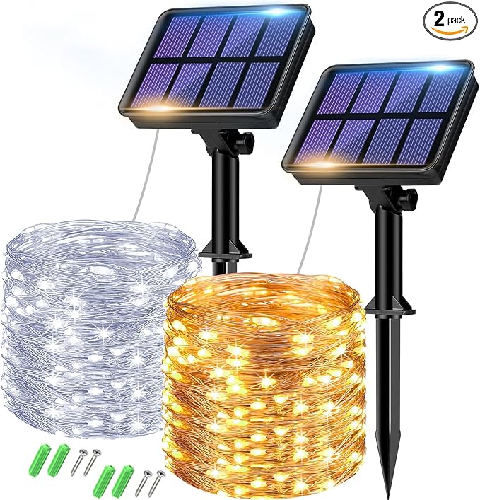 btfarm 2 Pack Solar String Lights Outdoor by btfarmdecorativelighting