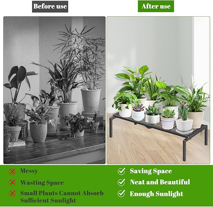 1 Tier Metal Plant Stand Indoor Outdoor, Potted Multiple Flower Pot Holder Rack - Image 7