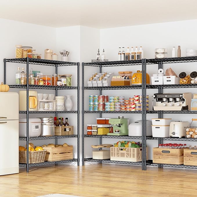 5 Tier Storage Shelves 71"H Wire Shelving Adjustable Metal Shelving, 1000LBS - Image 4