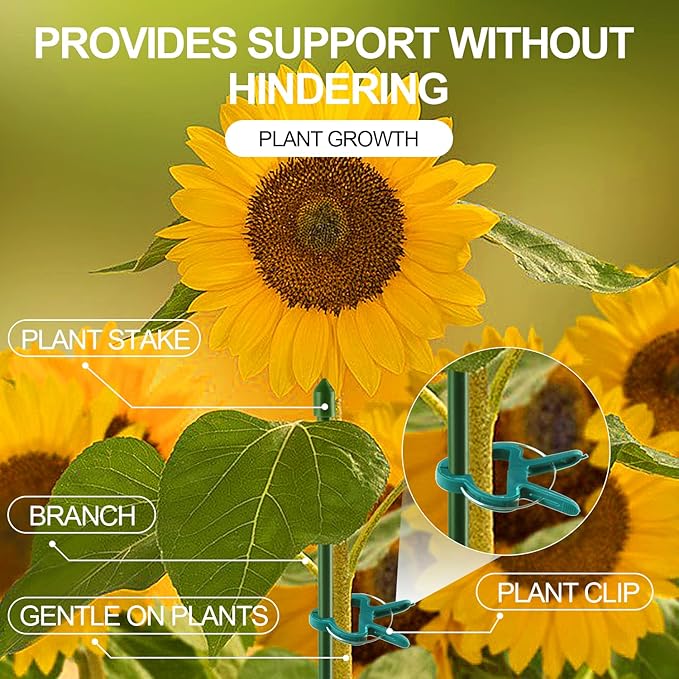 30 Pcs trumpet 1 inch Plant Support Clips, Flower and Vine, Garden Tomato Plant - Image 6