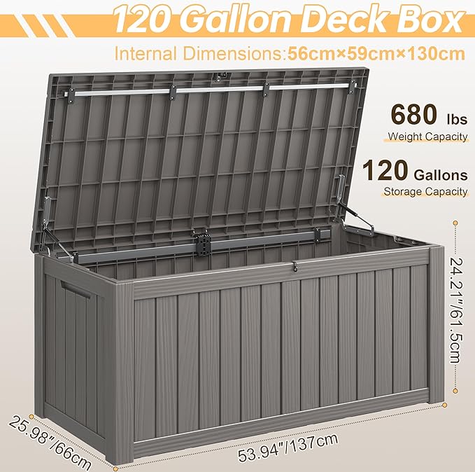 Outdoor Storage Box, Resin Deck Boxes Indoor and outdoor, Waterproof Storage - Image 2