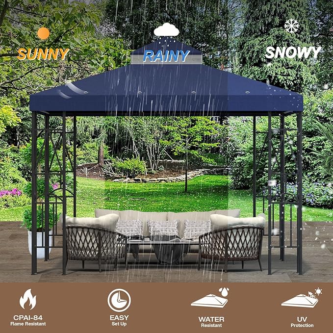 10x10 Canopy Replacement Top Double Tiered Gazebo Cover - Image 5