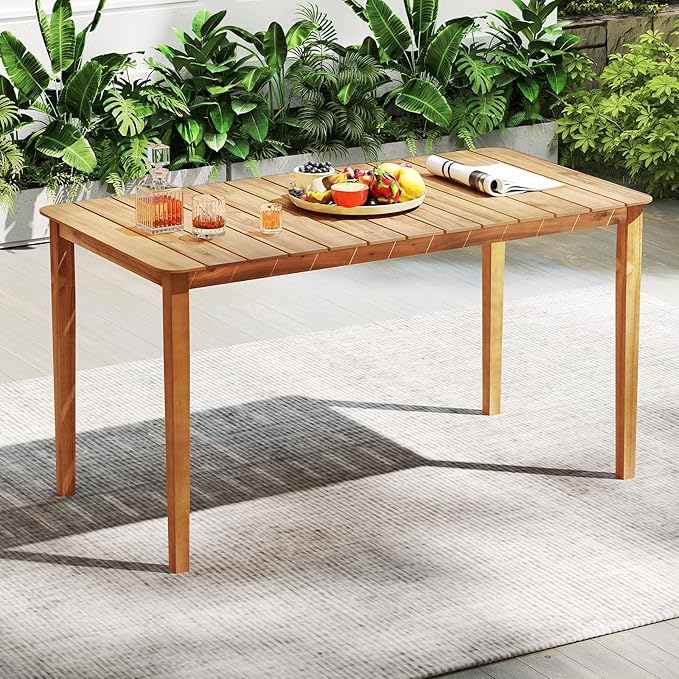 Tangkula 54" Acacia Wood Patio Dining Table - Image 2