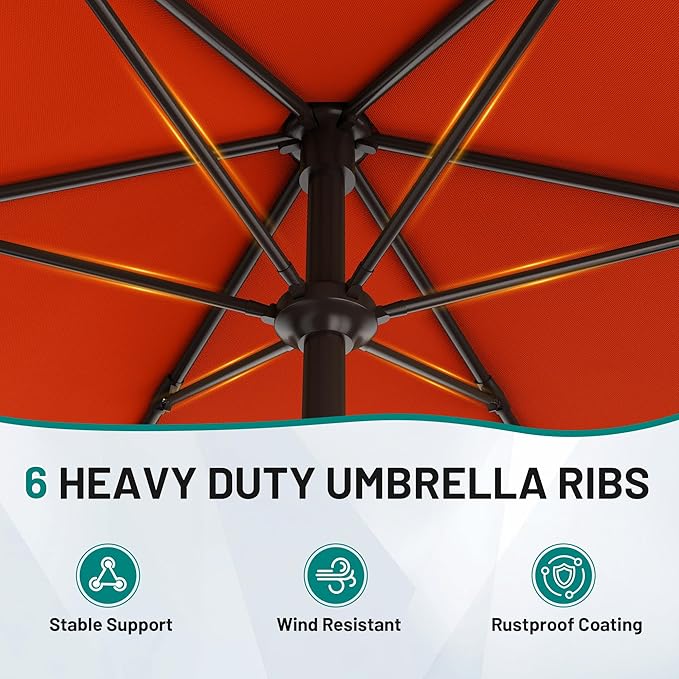 AreShark 7.5FT Patio Umbrella Table Market Umbrella - Image 7
