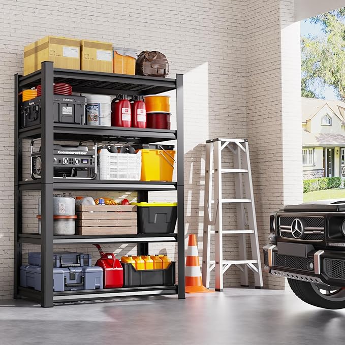 Set of 3 Garage Shelving-3000 lbs 5 Tier Storage Shelves, Adjustable Heavy Duty - Image 2