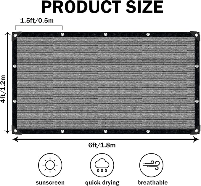 Grey Sun Shade Cloth, Pergola Shade Cover - Image 2