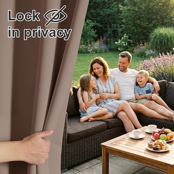 RYB HOME Outdoor Curtains for Patio - Image 3