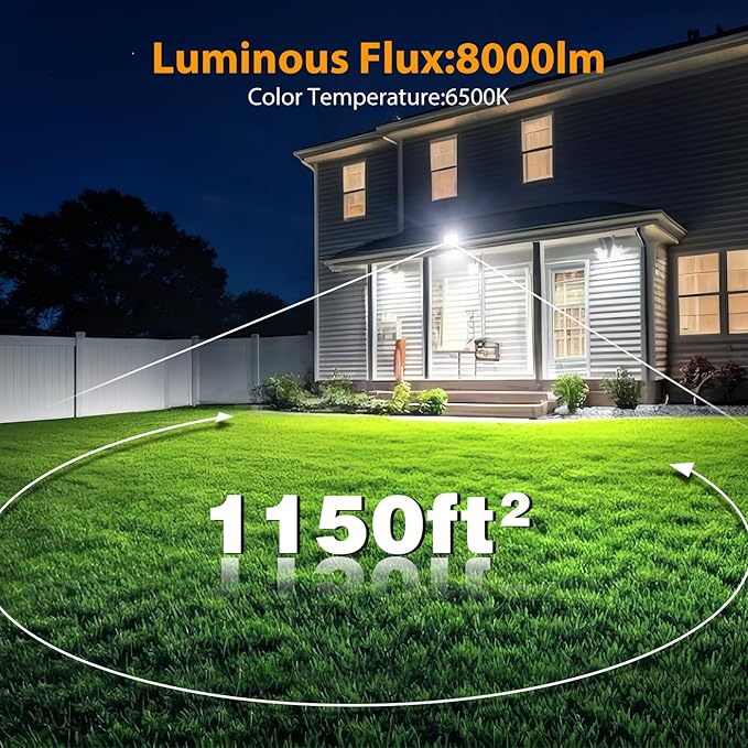 Onforu 80W Flood Lights Outdoor, 8000lm Bright LED Work Light - Image 2