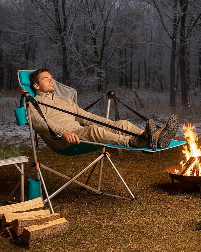 KingCamp Hammock Chair with Footrest – Heavy Duty Swinging Rocking Camping - Image 9
