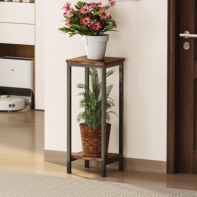 Homeiju 2-Pack Plant Stand Indoor, 2 Tier Wood Corner Plant Stand, Modern - Image 7