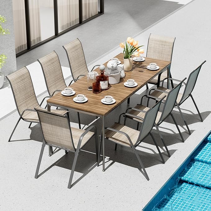 TLSUNNY Patio Chairs, Stackable Textilene Outdoor Dining Furniture - Image 2