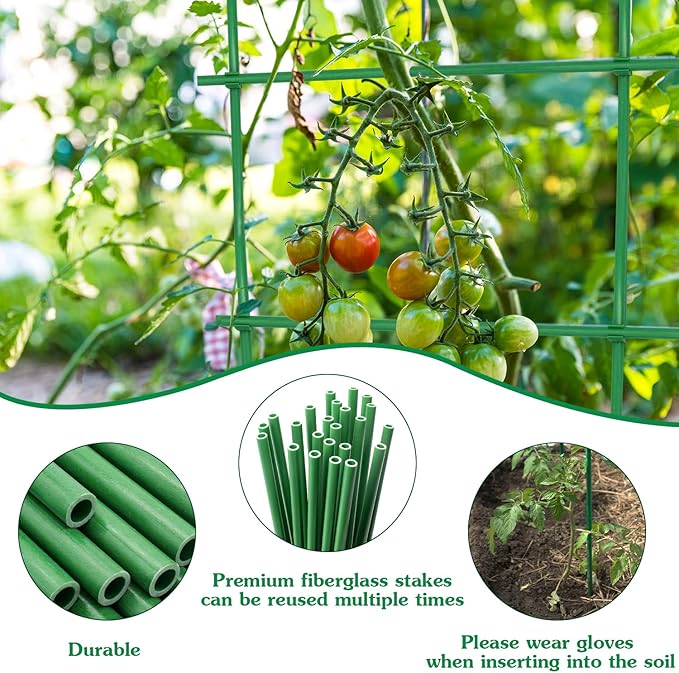 Garden Stakes 17Inch 20Pack, DIY Tall Plant Support Stakes of 4Ft, HAINANSTRY - Image 5
