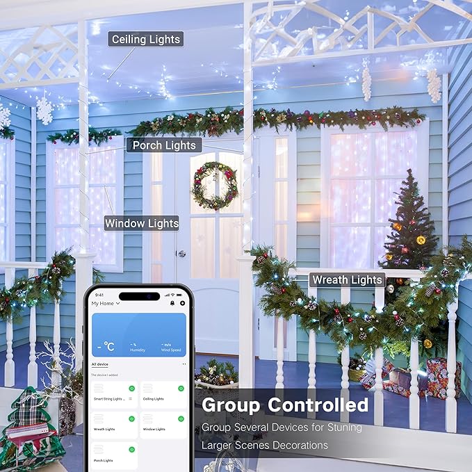 Brizled Smart String Lights, 196ft 600 LED Smart WiFi Color Changing Fairy - Image 7