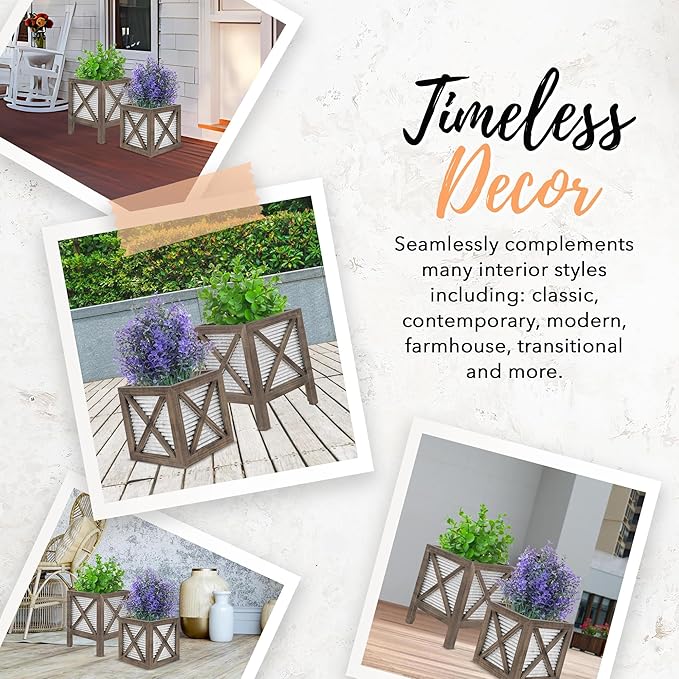 Autumn Alley Farmhouse Front Porch Planters Set of 2 Stand - Image 8