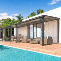AECOJOY 10' x 24' Gazebo for Patio, Large Wall-Mounted Hard Top Lean-to Gazebo by AECOJOY