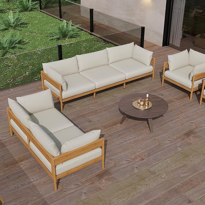 Acanva Modern Outdoor Patio Furniture Set, All-Weather Aluminium Conversation - Image 5
