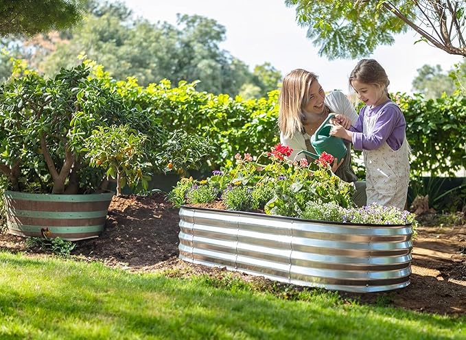 Plant & Plot Galvanized Raised Garden Beds Outdoor // 4×2×1 ft Planter Raised - Image 6