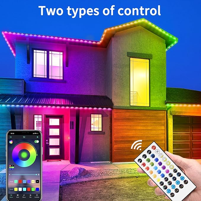 60ft Permanent Outdoor Light, RGB Outdoor eave Lights - Image 2