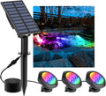 Solar Pond Lights, 18 LED Super Bright RGB LED Underwater Spotlights Color by CREPOW