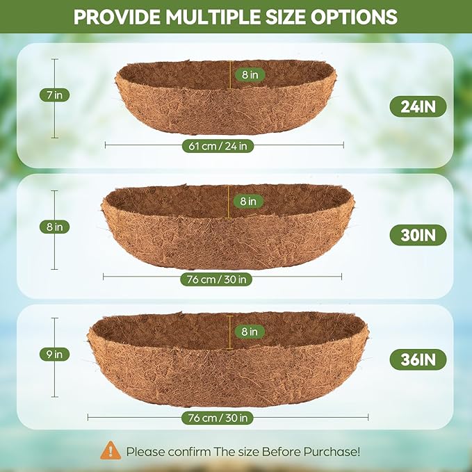 2Pcs Trough Coco Liner 24" Coco Coir Liners - Image 6