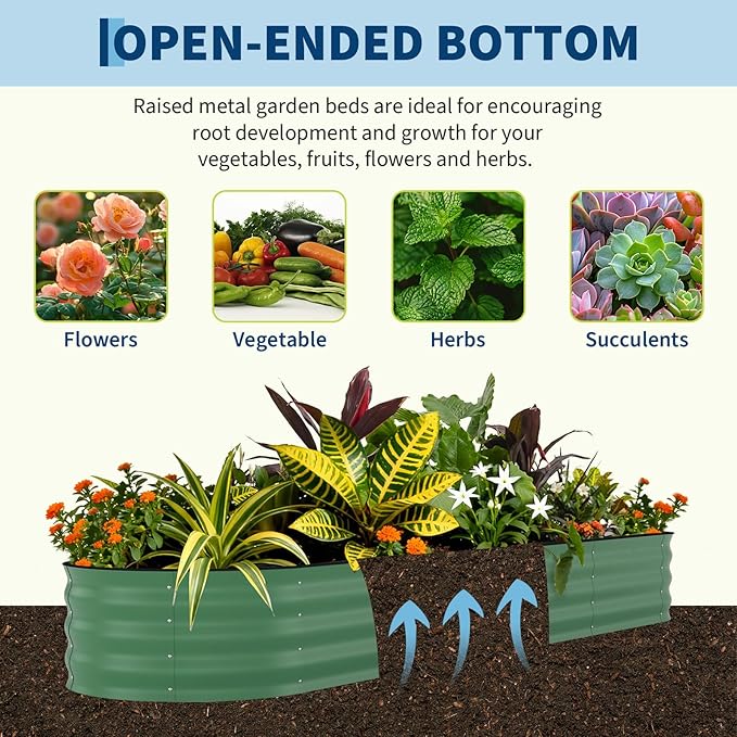 Garvee Galvanized Raised Garden Bed Outdoor, Rust-Resistant Raised Garden Beds - Image 6