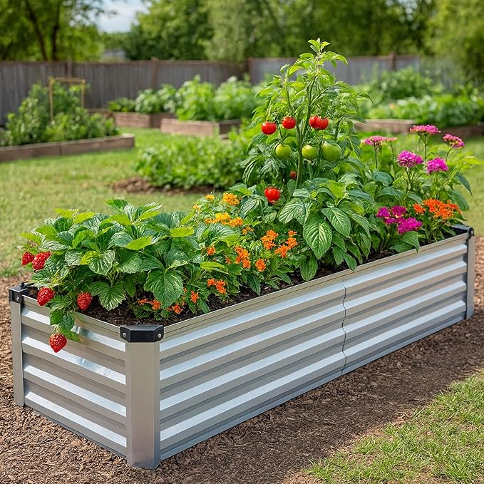 2 Pack 6x1.5x1FT Galvanized Metal Raised Garden Bed Kit - Image 6