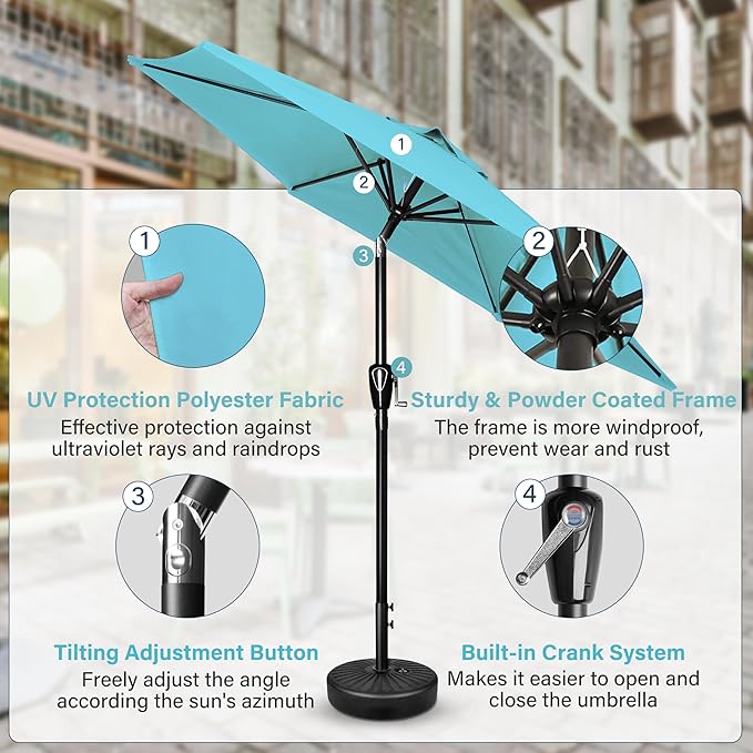 Simple Deluxe 9' Patio Umbrella Outdoor Table Market Yard Umbrella - Image 3