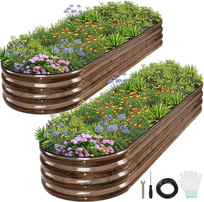 1MORE Galvanized Raised Garden Bed- Planter Garden Boxes Outdoor, Raised Beds by 1MORE