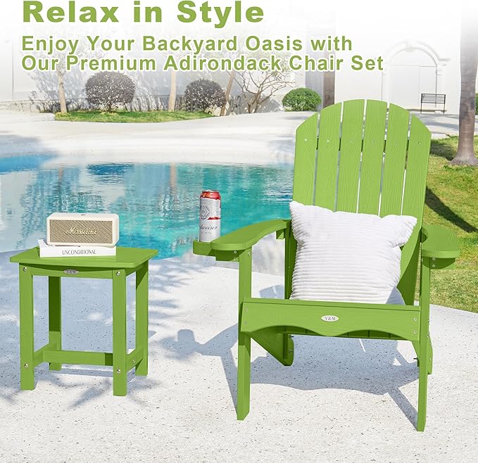 Y&M Outdoor Side Table, HIPS Adirondack Small Single Table, Waterproof Square - Image 4
