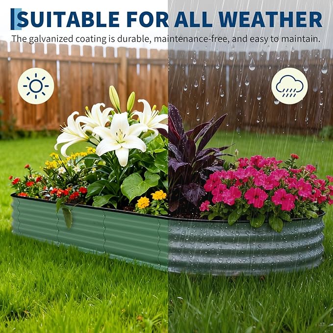 Garvee 6 Pack Galvanized Raised Garden Bed, Rust-Resistant Raised Garden Beds - Image 8