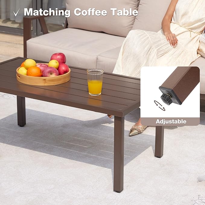 Outdoor Patio Furniture Set, 4 Pieces Metal Patio Furniture Set - Image 4