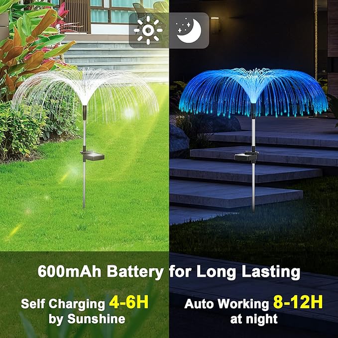 Vosaro Solar Flower Lights Outdoor Garden Decorations Waterproof, Solar Yard - Image 6