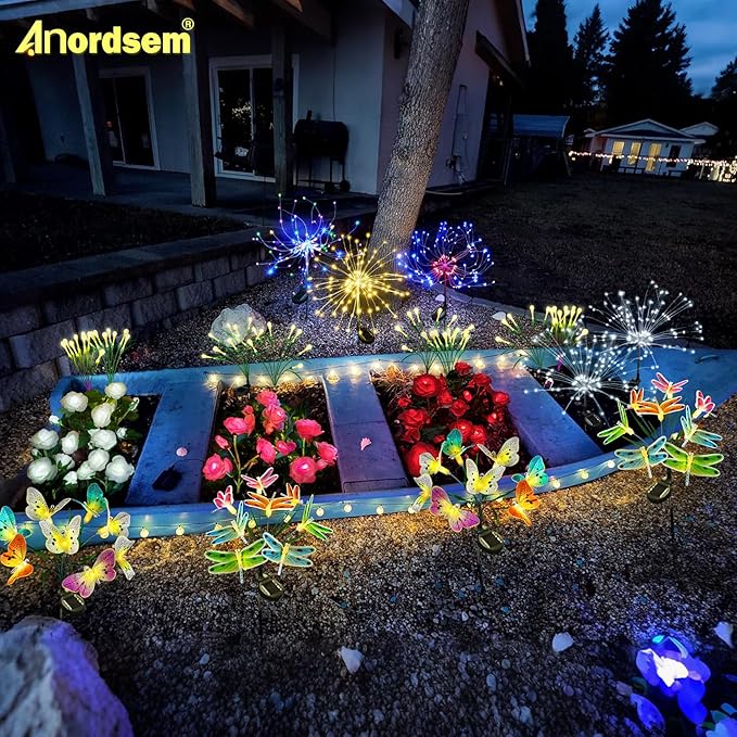 Anordsem Solar Garden Lights Outdoor: Bendable Copper Wire - Image 8