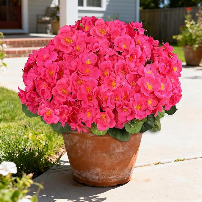 Artificial Geraniums Flowers for Outdoors, 6 Bundles Realistic Silk Fake - Image 8