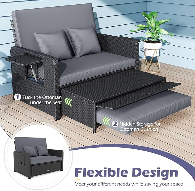 Tangkula Patio Rattan Daybed - Image 4